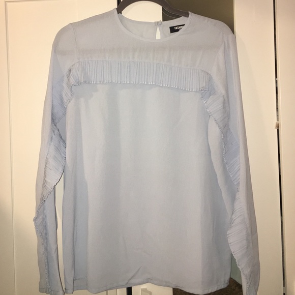 ASOS Tops - Ruffle trim blouse in pale blue