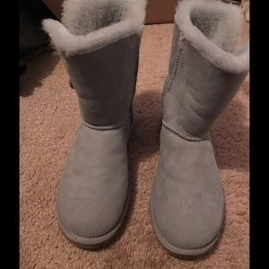 UGG Bailey Button Boots-Women's Size 8-Dusty Blue