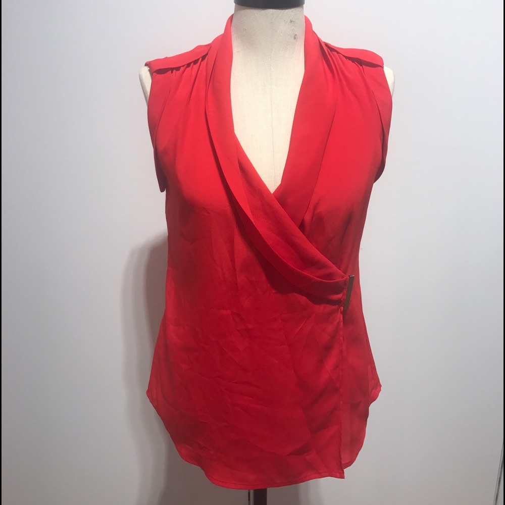 Ann Taylor sleeveless cross over blouse