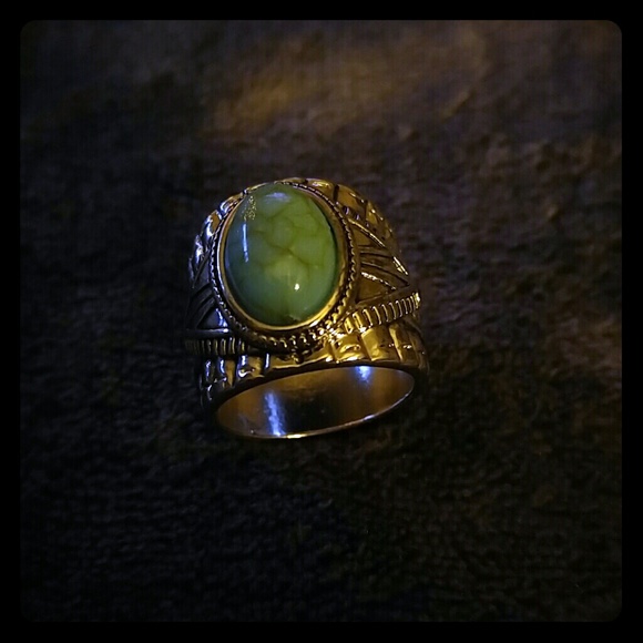 Faux Silver and Turquoise Ring