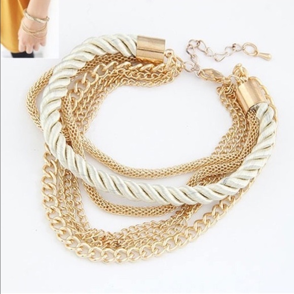 fashion  luxury jewelry metal multilayer bracelet
