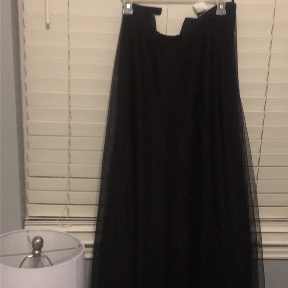 Black floor length tulle skirt