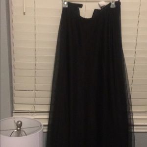 Black floor length tulle skirt