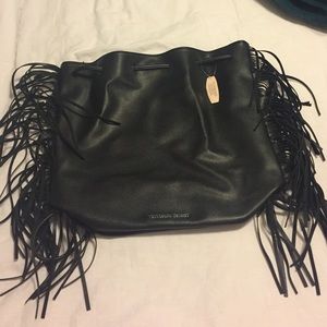 Victoria's Secret black fringe bag
