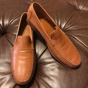Men's 8.5 Riviera Faconnable Tan Slip Ons leather