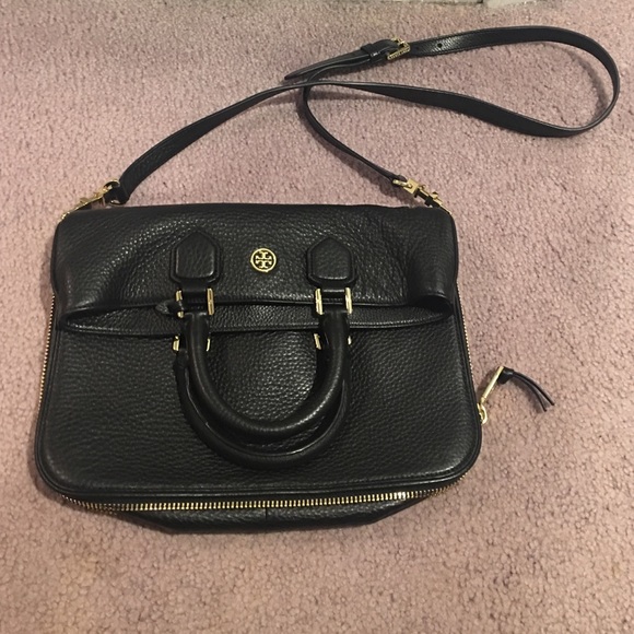 Tory Burch messenger bag, black leather