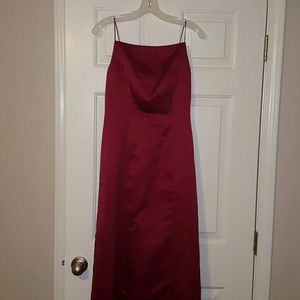 Dark red long formal dress