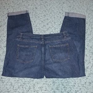 Talbots Dark Boyfriend Jeans with Cuffs