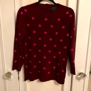 jcrew polka dot cashmere holiday sweater