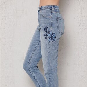 pacsun—embroidered mom jeans