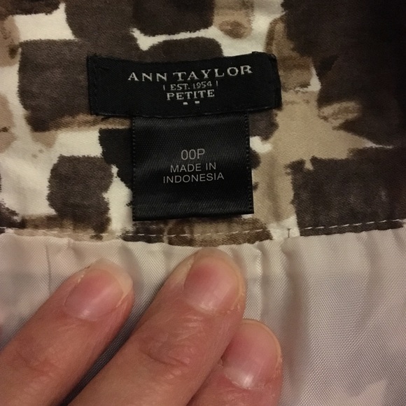 Anne Taylor 00p brown multi color skirt - Picture 2 of 3