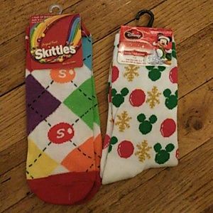 Two pairs of new socks - great holiday festive