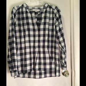 LOFT Checkered Blouse