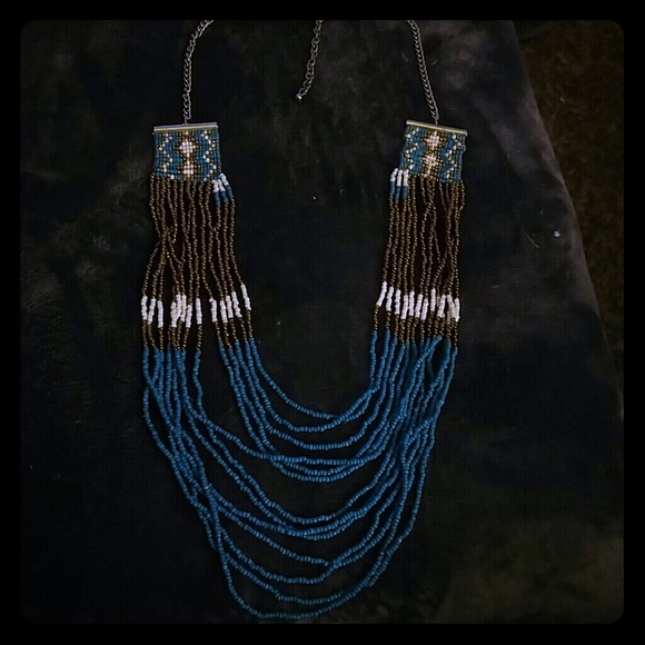 Beaded tribal boho necklace
