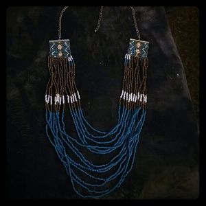 Beaded tribal boho necklace