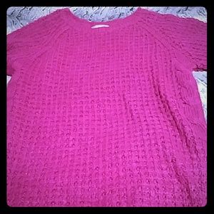 Magenta loose knit sweater