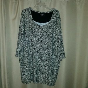 Black and White Floral Design Top