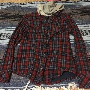 Flannel with grey hood. Hurley.