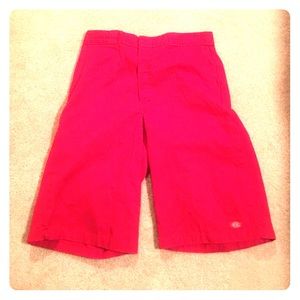 Red Dickies shorts