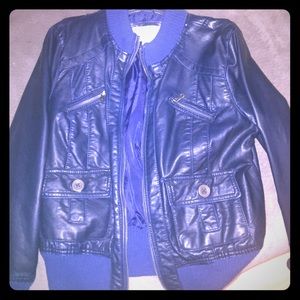Xhilaration blue leather jacket