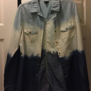 A white wash jean shirt.