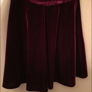 Red velvet skater skirt