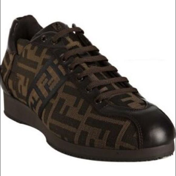 Authentic Fendi Tobacco Zucca Canvas lace-up!