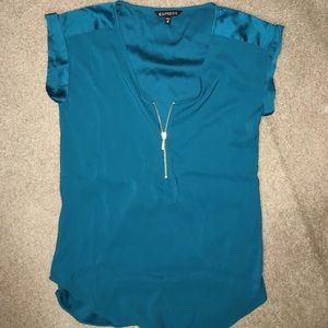 Teal Short Sleeve Blouse