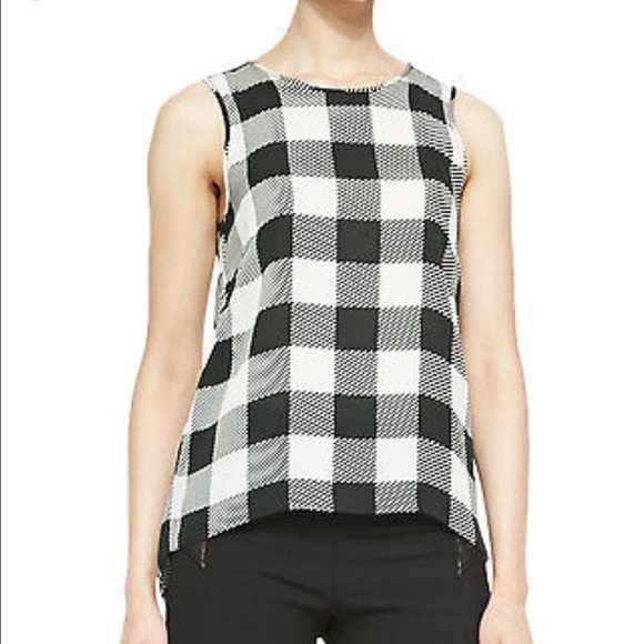 RAG AND BONE Harper Plaid Silk Tank Top Blouse