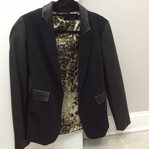 Black leather blazer