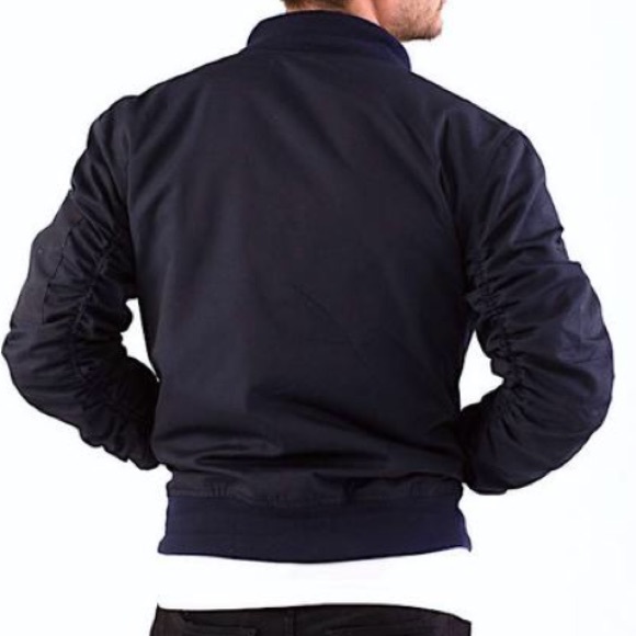 Men's Ruched Sleeve Bomber Jacket