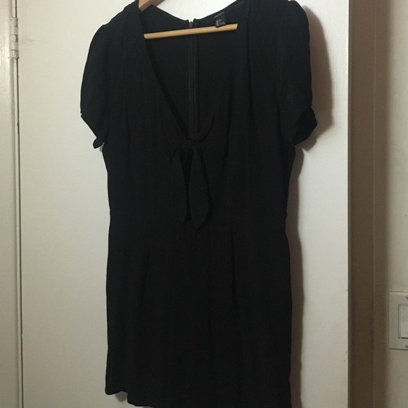 Black front tie romper