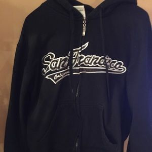 Black  full zipper hoodie San Francisco  logo