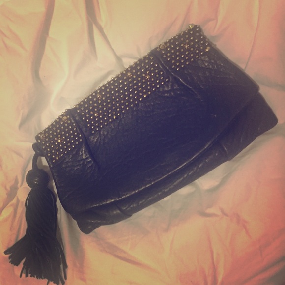 Black spiked clutch. Worn once.