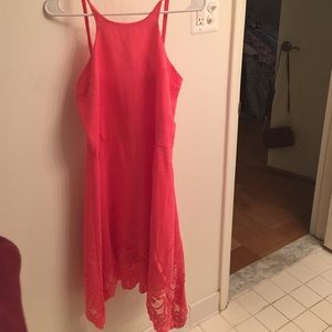 Coral lace dress