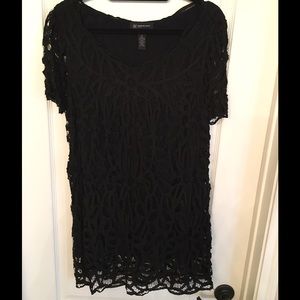 Black Lace/Crochet Tunic with Inner Shell.