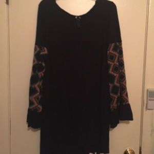 Christmas colored tunic and mustard Cassie -hold