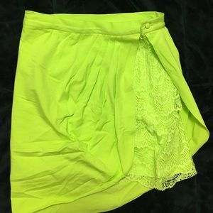 Neon Green Lace Skirt