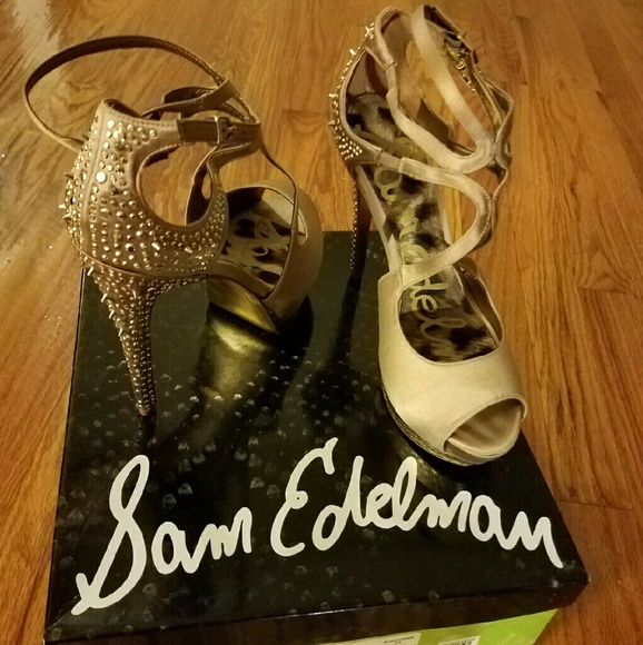 Pryce, Nude Satin Sandals