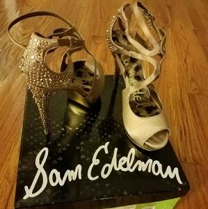 Pryce, Nude Satin Sandals