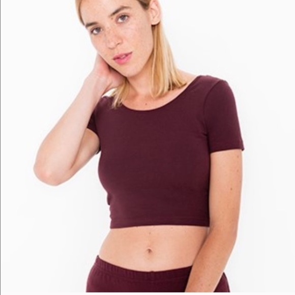 Cotton Spandex Jersey Crop Tee - Truffle