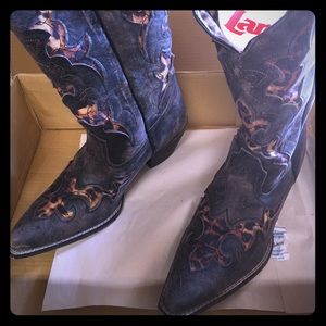 Laredo Black/Tan Cowboy Boots