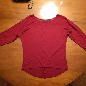 Red back-buttoned shirt from The Limited