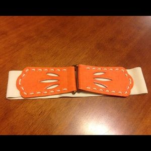 🆑 Wide Belt • Burnt Orange & Cream • OS