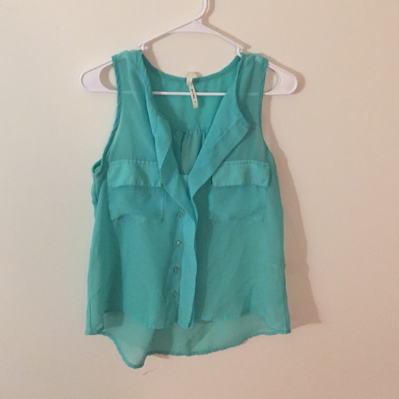 Teal button-up Blouse
