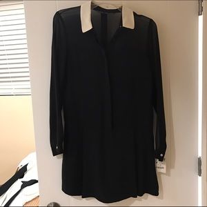 White collar- black romper