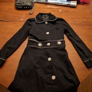 Nine West black piped coat