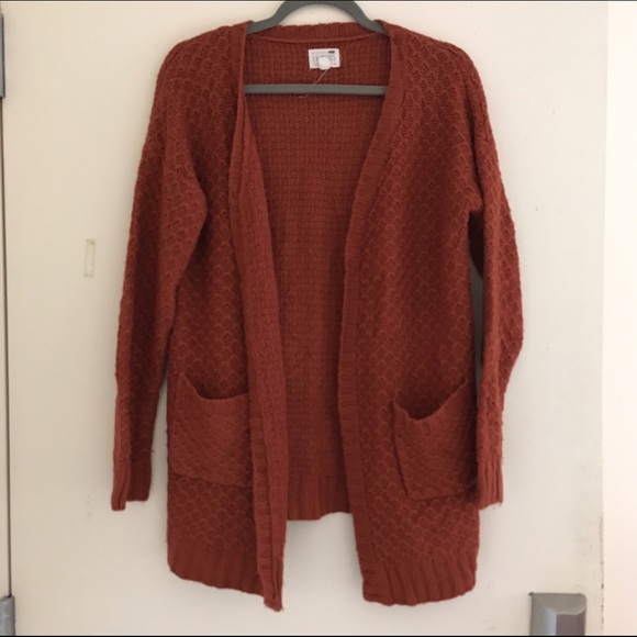 Burnt orange cardigan with pockets - Picture 1 of 3