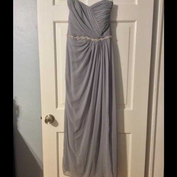 Strapless chiffon gown