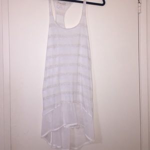 Light striped white and grey Dress or Cover Up